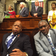 Rep. John Lewis sits next to Rep. Gregory Meeks on the floor of the House of Representatives in Washington, D.C., on June 22, 2016.
Lauren Victoria Burke
